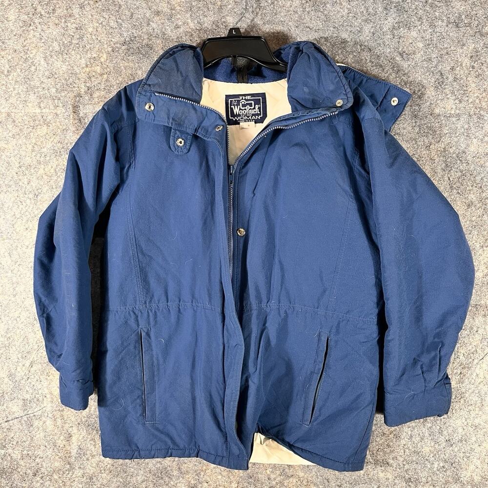 Vtg Woolrich Mens Parka Jacket LARGE Blue Long / Lined USA Made/ Small Flaw